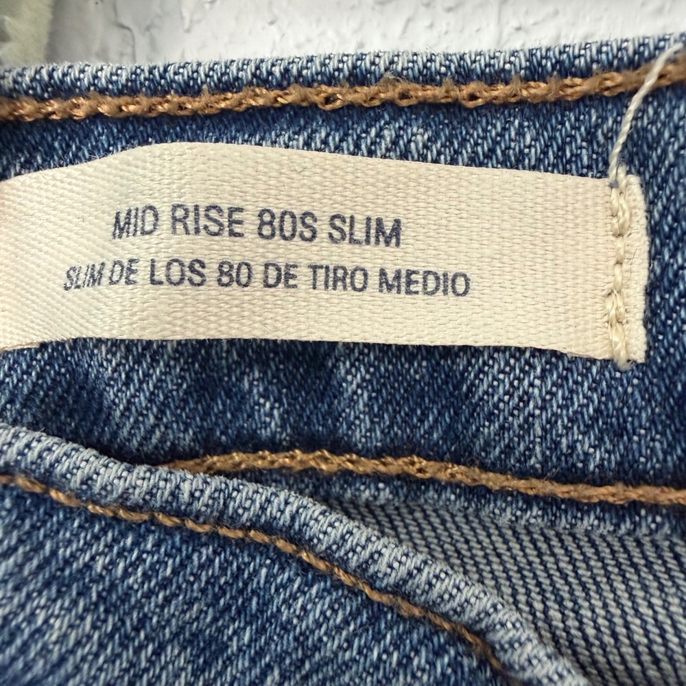 Universal Thread Womens Mid Rise 80s Slim Jeans Medium Wash Raw Hem Size‎ 6R - Picture 4 of 7
